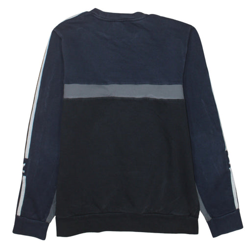 Adidas Boys Navy Black Colourblock Sweatshirt XL 15-16 Years Long Sleeve