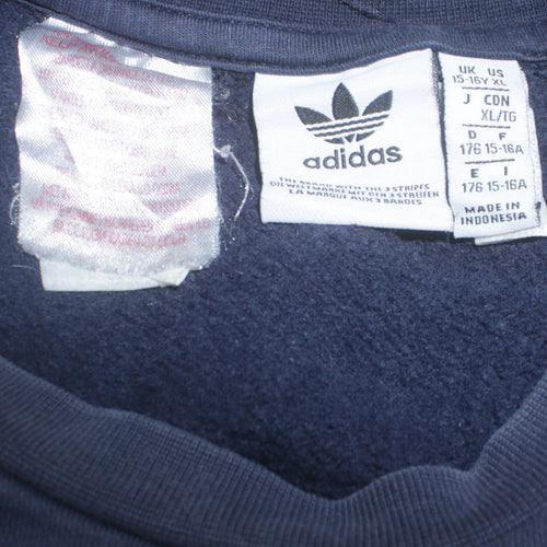 Adidas Boys Navy Black Colourblock Sweatshirt XL 15-16 Years Long Sleeve