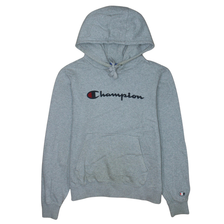 Champion Men's Grey Small Pullover Hoodie 100% Cotton Logo Sweatshirt