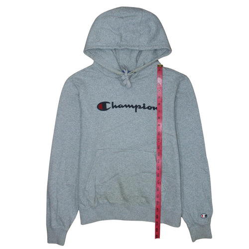 Champion Men's Grey Small Pullover Hoodie 100% Cotton Logo Sweatshirt