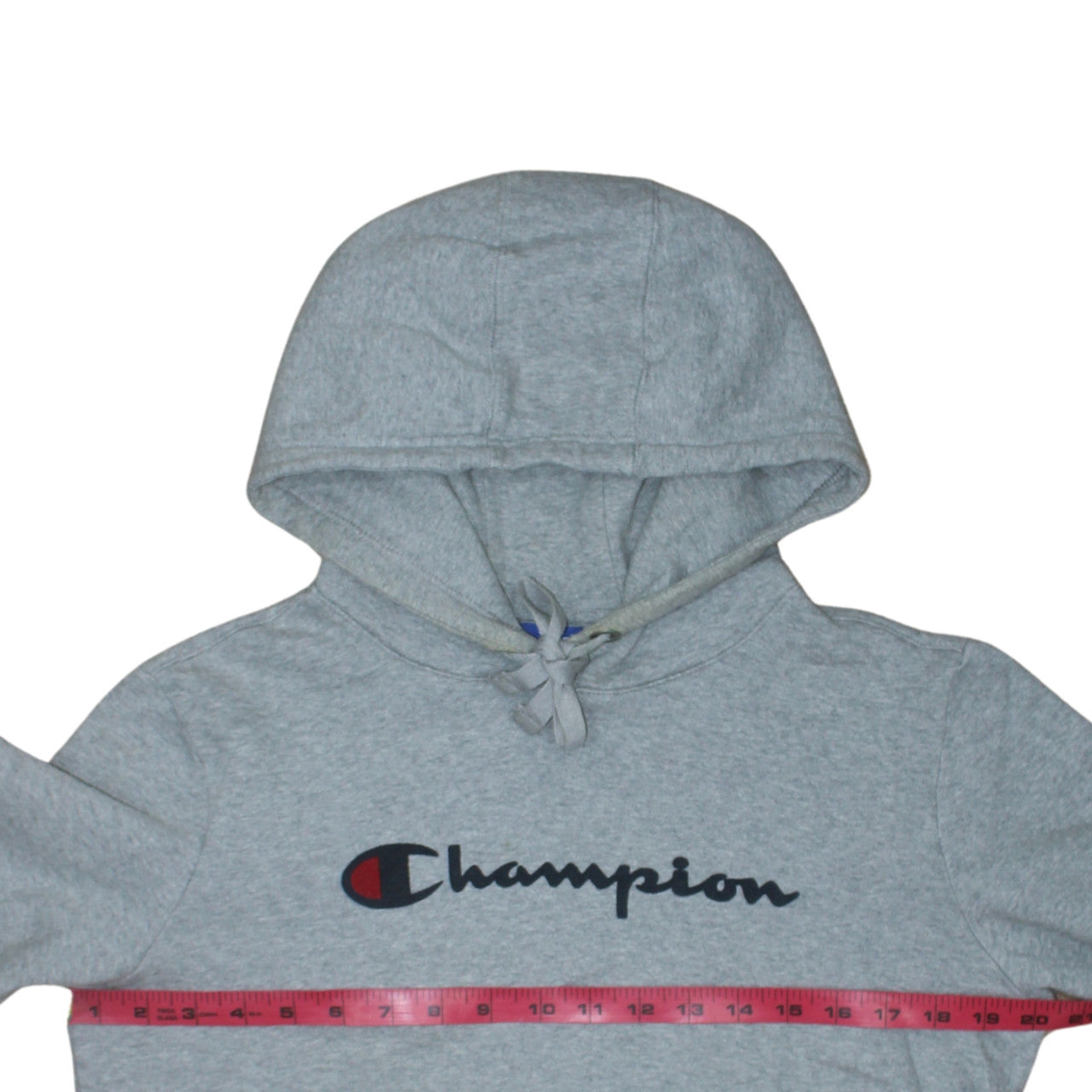Champion Men's Grey Small Pullover Hoodie 100% Cotton Logo Sweatshirt