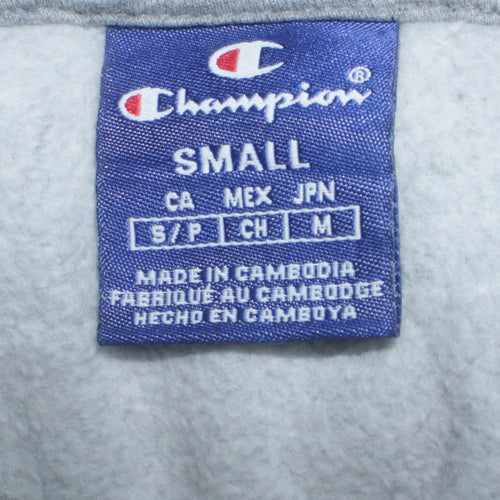 Champion Men's Grey Small Pullover Hoodie 100% Cotton Logo Sweatshirt