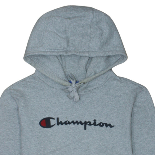 Champion Men's Grey Small Pullover Hoodie 100% Cotton Logo Sweatshirt