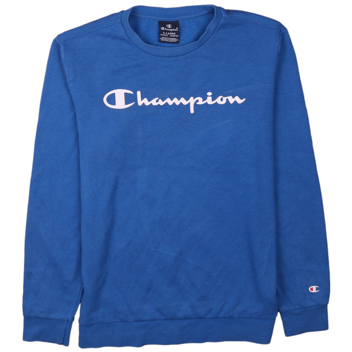 Champion Boys Blue Sweatshirt XL 13-14 Years Logo Crew Neck Pullover