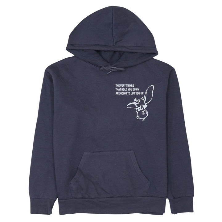 Disney Womens Navy Dumbo Graphic Pullover Hoodie Size S 10/12