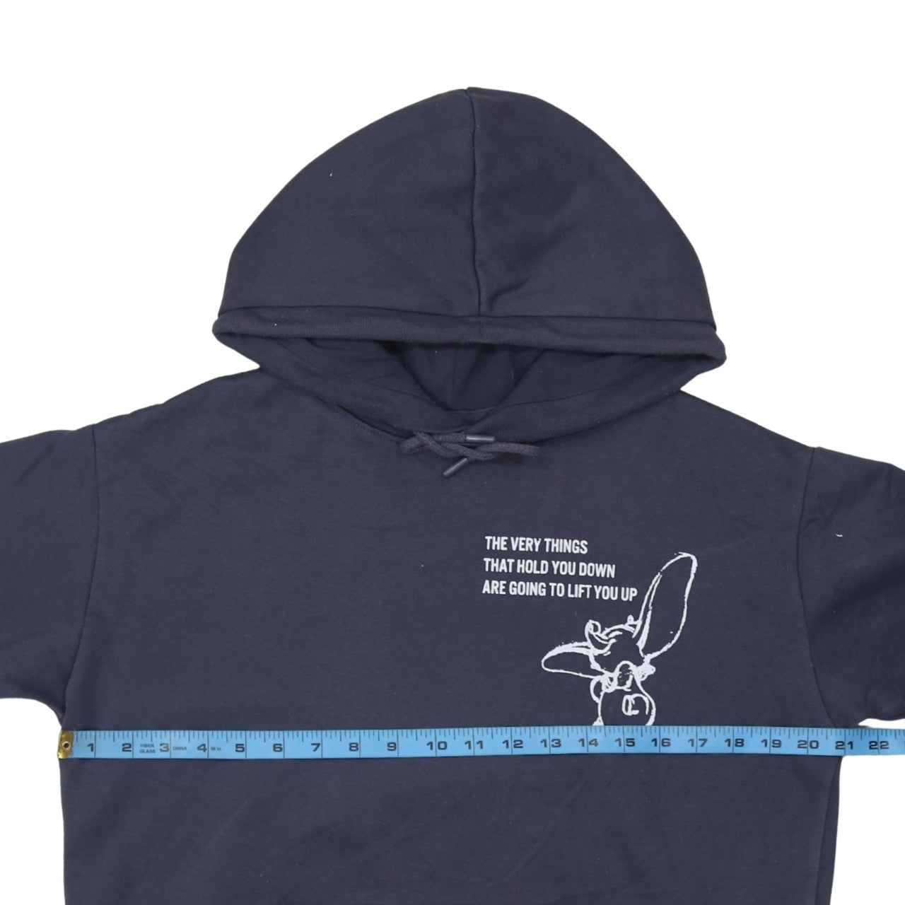 Disney Womens Navy Dumbo Graphic Pullover Hoodie Size S 10/12