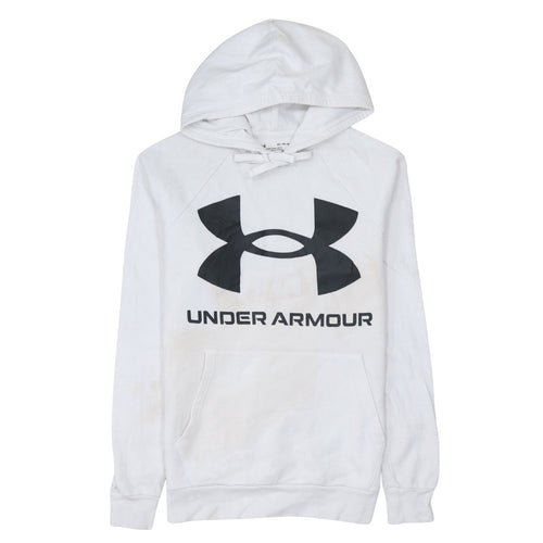 Under Armour Mens White XS Pullover Hoodie ColdGear Fleece Sportswear