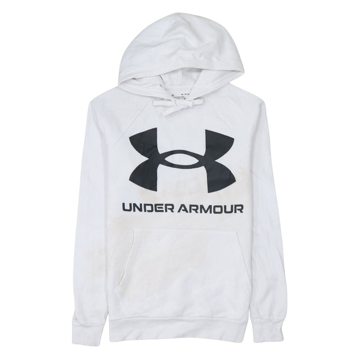 Under Armour Mens White XS Pullover Hoodie ColdGear Fleece Sportswear