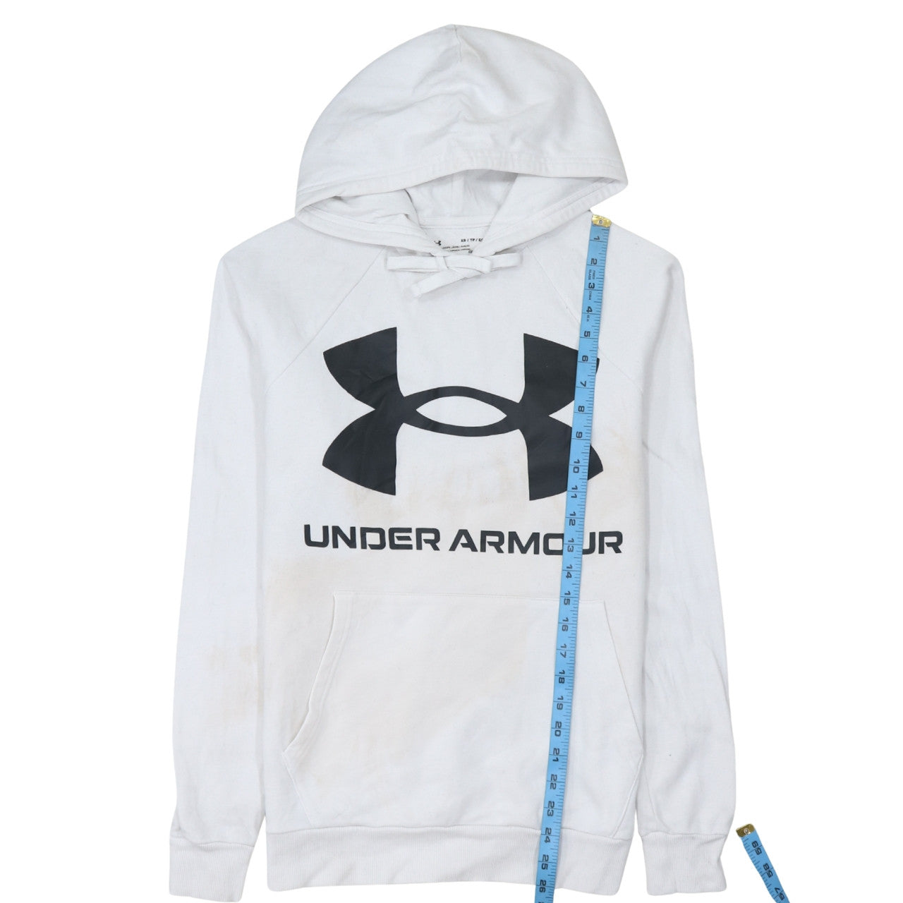 Under Armour Mens White XS Pullover Hoodie ColdGear Fleece Sportswear