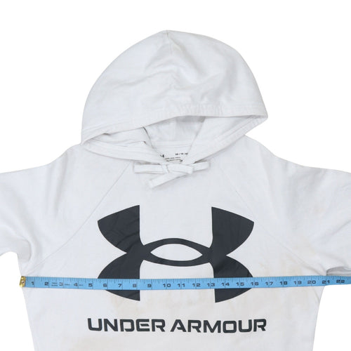 Under Armour Mens White XS Pullover Hoodie ColdGear Fleece Sportswear