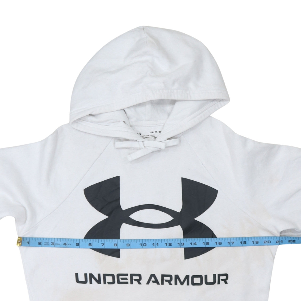 Under Armour Mens White XS Pullover Hoodie ColdGear Fleece Sportswear