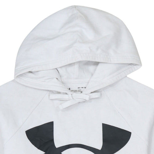 Under Armour Mens White XS Pullover Hoodie ColdGear Fleece Sportswear