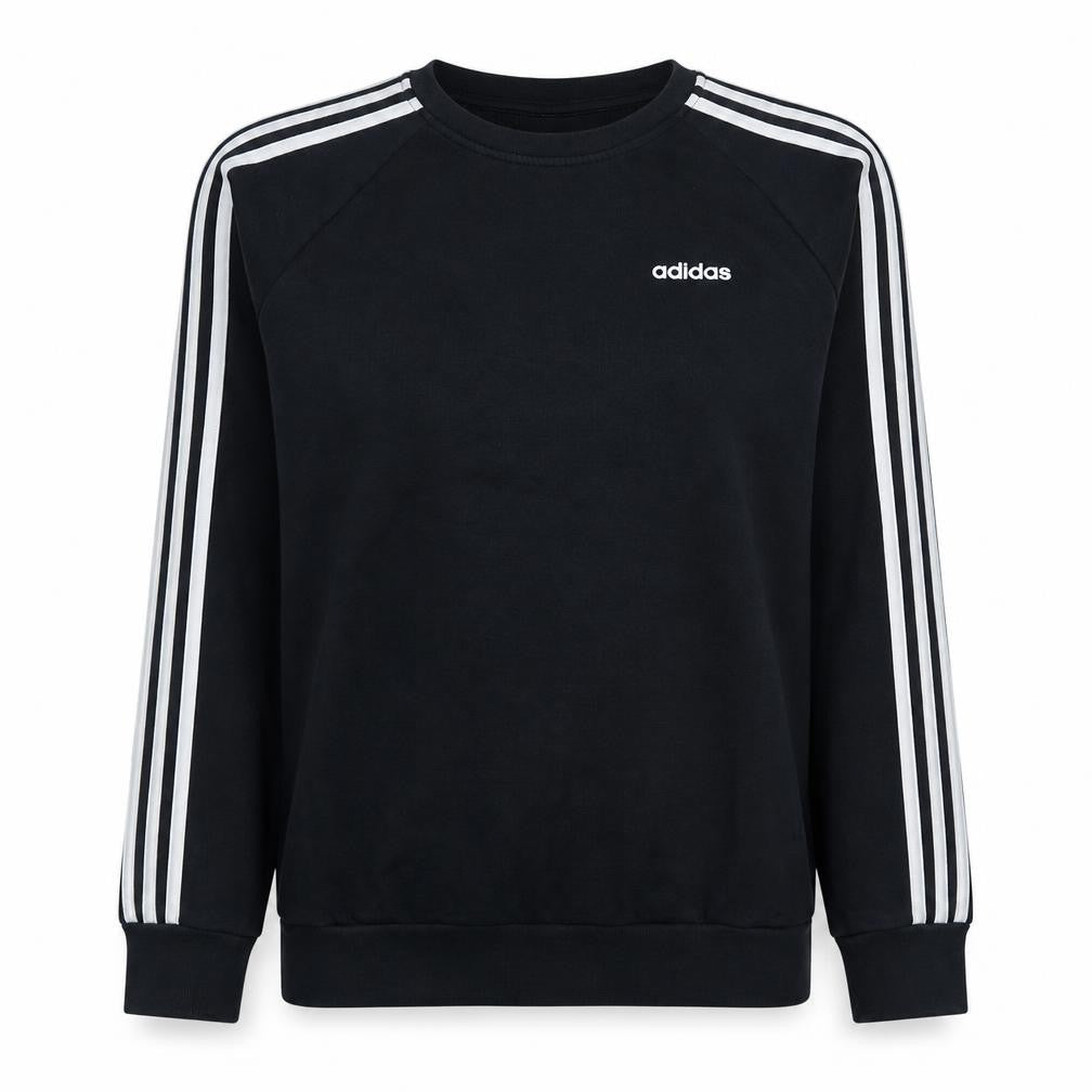 Front view of Adidas women’s black pullover sweatshirt xs classic crew logo