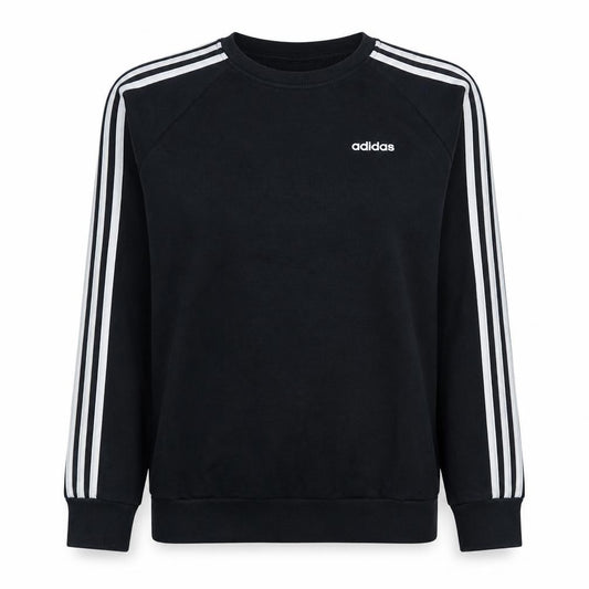 Front view of Adidas women’s black pullover sweatshirt xs classic crew logo