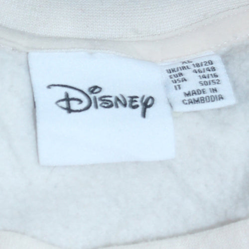 Disney Womens Ivory Mickey Mouse Graphic Pullover Sweatshirt XL