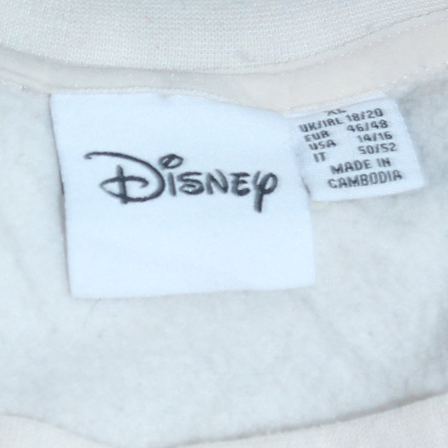 Disney Womens Ivory Mickey Mouse Graphic Pullover Sweatshirt XL