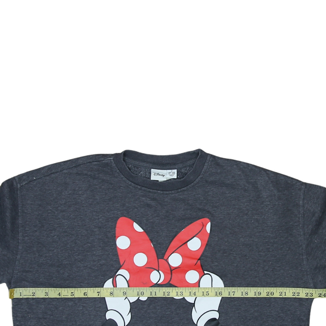 Disney Women Grey Minnie Mouse Bow Pullover Sweatshirt Size 12/14