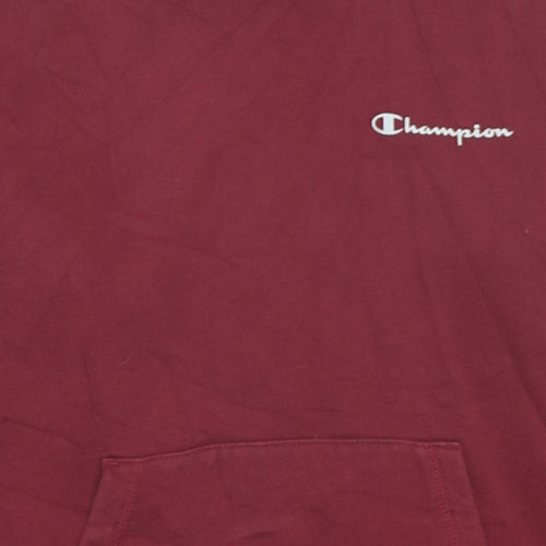 Champion Men's Red Small Pullover Hoodie with Logo
