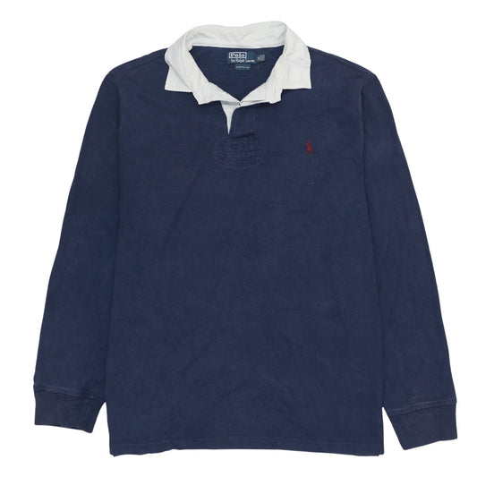 Ralph Lauren Men's Blue Long Sleeve Custom Fit Polo Shirt XL