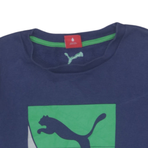 Puma Boys Blue Graphic Print Pullover Sweatshirt Size 152 L