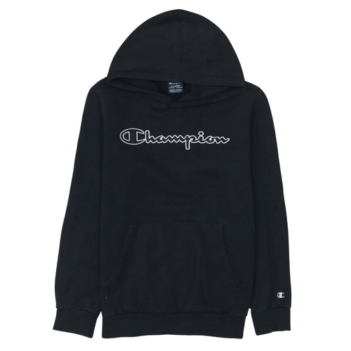 Champion Boys Black XL Pullover Hoodie with Logo Embroidery