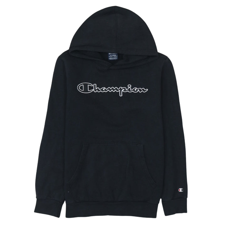 Champion Boys Black XL Pullover Hoodie with Logo Embroidery