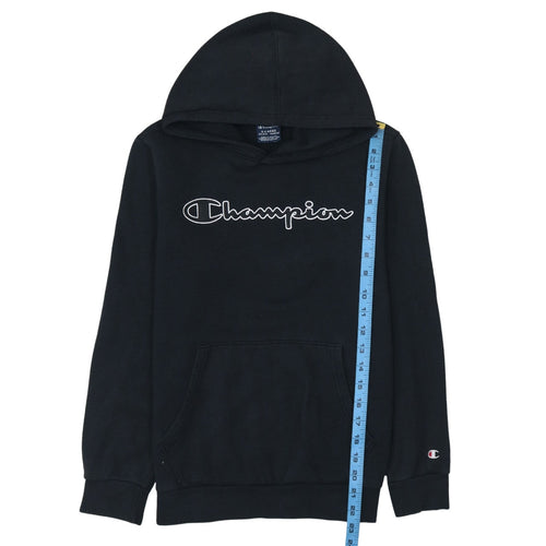 Champion Boys Black XL Pullover Hoodie with Logo Embroidery