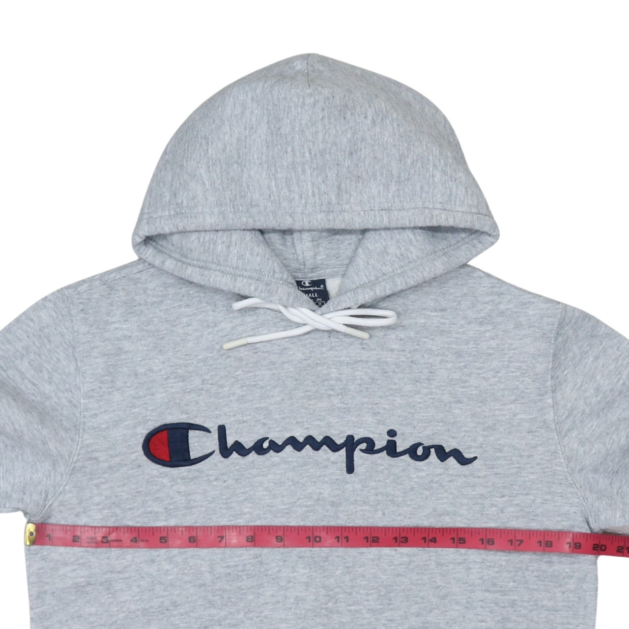 Champion Men’s Grey Pullover Hoodie Small Embroidered Logo Fleece