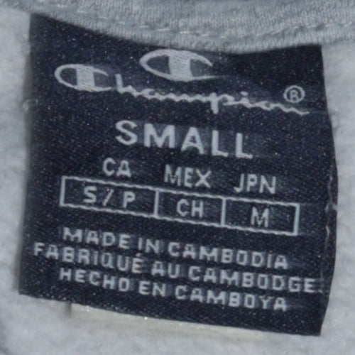 Champion Men’s Grey Pullover Hoodie Small Embroidered Logo Fleece