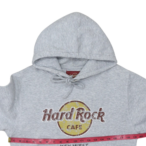 Hard Rock Cafe Key West Grey Pullover Hoodie Men's Medium Fleece Logo
