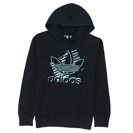 Adidas Womens Black Pullover Hoodie Size M Graphic Logo Print