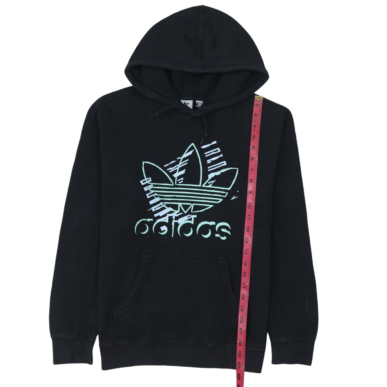 Adidas Womens Black Pullover Hoodie Size M Graphic Logo Print