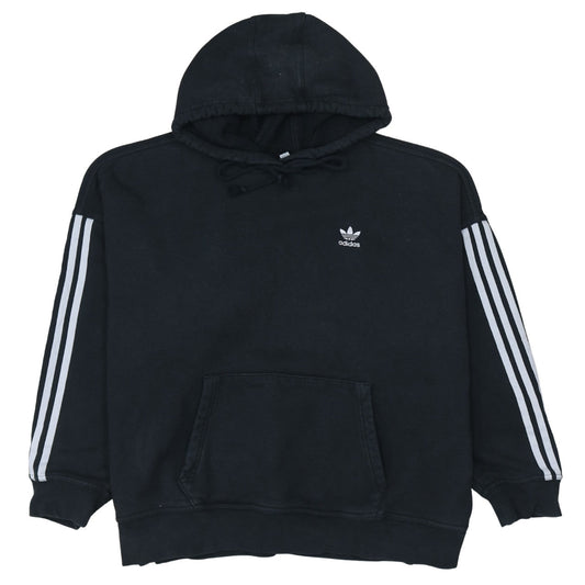 Adidas Womens Black Size 10 Pullover Hoodie with Logo Detail