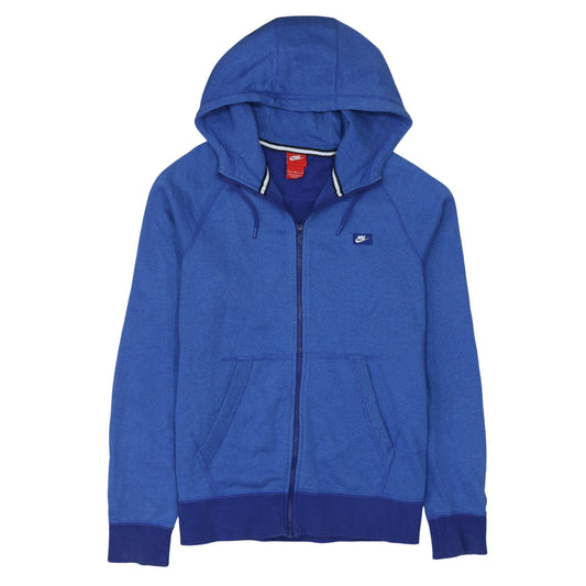 Nike Men Blue Full Zip Hoodie L Sportswear Cotton Blend