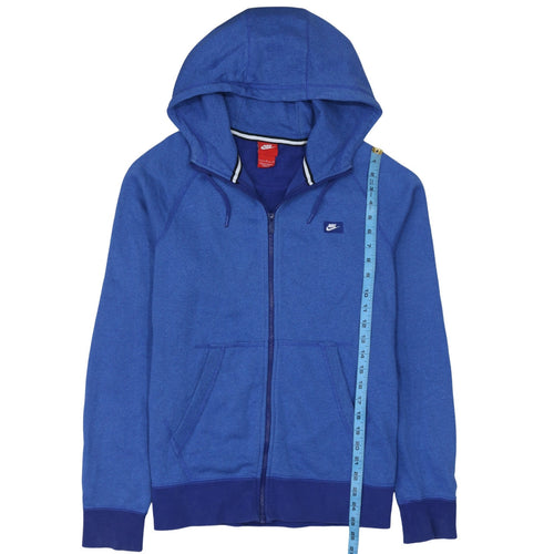 Nike Men Blue Full Zip Hoodie L Sportswear Cotton Blend