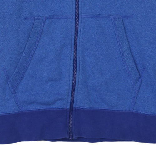 Nike Men Blue Full Zip Hoodie L Sportswear Cotton Blend