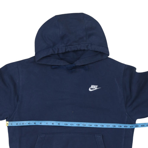 Nike Men's Blue Pullover Hoodie S Fleece Logo Sportswear