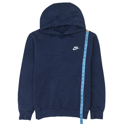 Nike Men's Blue Pullover Hoodie S Fleece Logo Sportswear