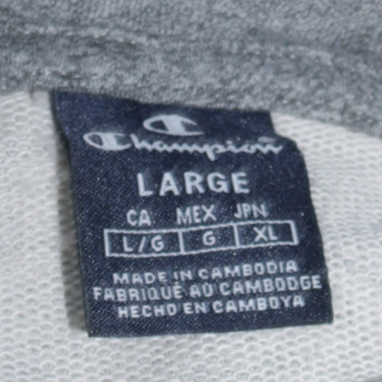 Champion Men's Grey Pullover Hoodie Large Regular Fit