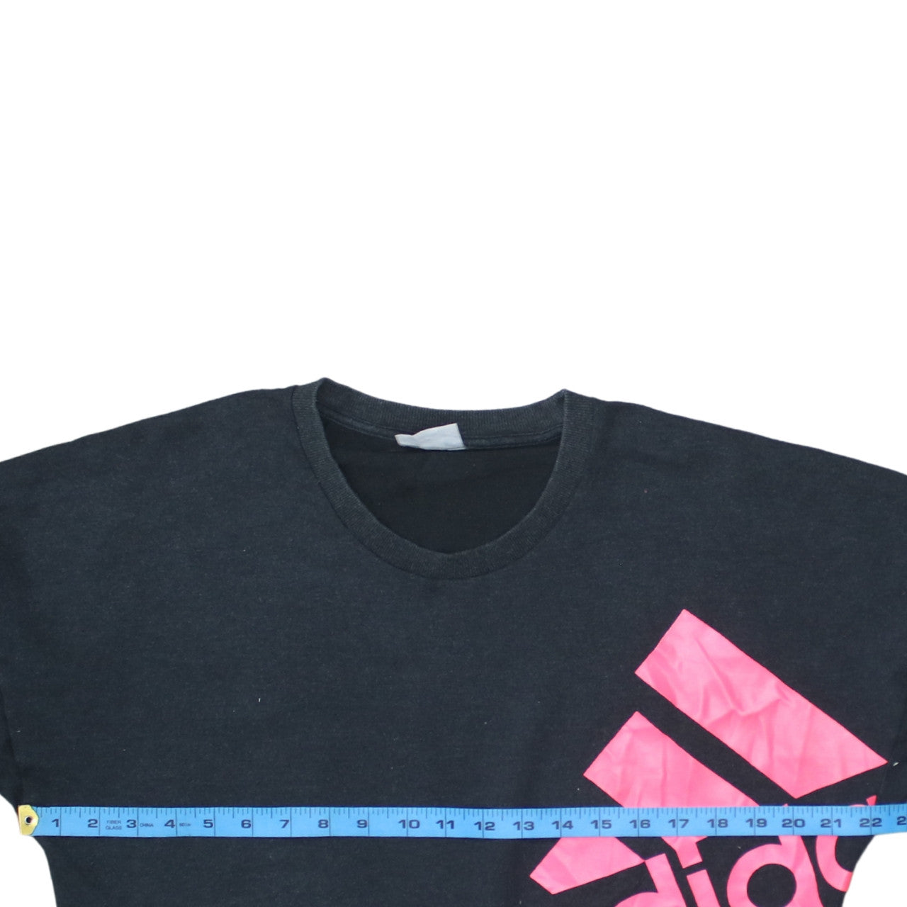 Adidas Women's Black Pink Logo Pullover Sweatshirt Size M 12-14