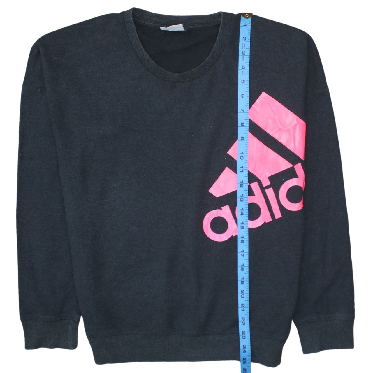 Adidas Women's Black Pink Logo Pullover Sweatshirt Size M 12-14