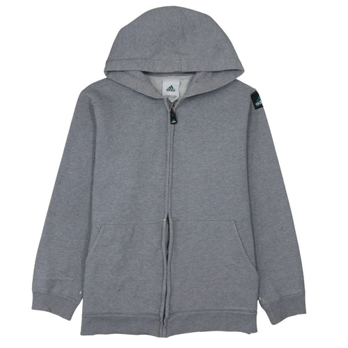 Adidas Men’s Grey Full Zip Hoodie M Regular Fit Fleece Sweatshirt