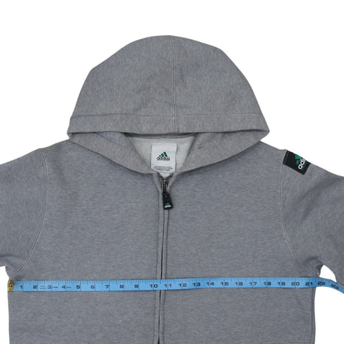 Adidas Men’s Grey Full Zip Hoodie M Regular Fit Fleece Sweatshirt