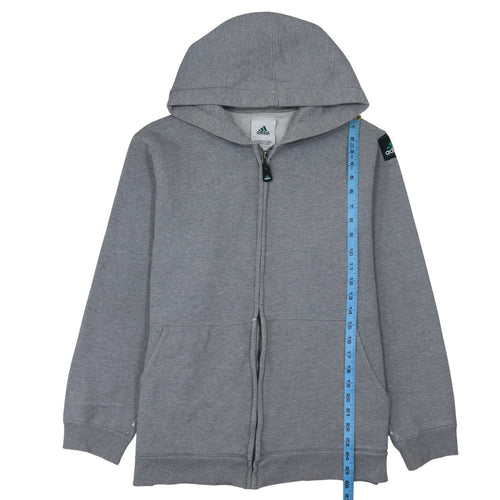 Adidas Men’s Grey Full Zip Hoodie M Regular Fit Fleece Sweatshirt