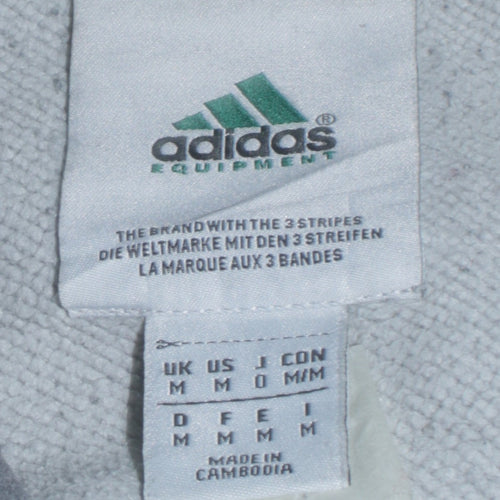 Adidas Men’s Grey Full Zip Hoodie M Regular Fit Fleece Sweatshirt