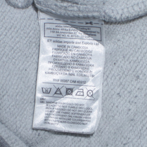 Adidas Men’s Grey Full Zip Hoodie M Regular Fit Fleece Sweatshirt