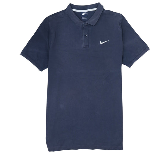 Nike Men's Blue Cotton Polo Shirt L Regular Fit Short Sleeve