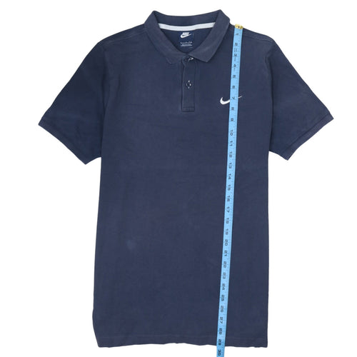 Nike Men's Blue Cotton Polo Shirt L Regular Fit Short Sleeve
