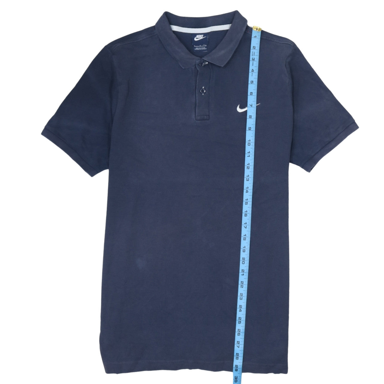 Nike Men's Blue Cotton Polo Shirt L Regular Fit Short Sleeve