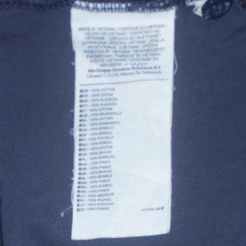 Nike Men's Blue Cotton Polo Shirt L Regular Fit Short Sleeve